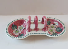 Load image into Gallery viewer, 1920s Mak Merry Makmerry White Prunus Flower Toast Rack. Scottish Pottery

