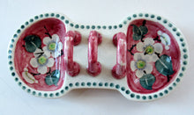 Load image into Gallery viewer, 1920s Mak Merry Makmerry White Prunus Flower Toast Rack. Scottish Pottery
