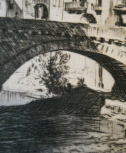 Load image into Gallery viewer, Lionel Arthur Lindsay Australian Artist 1920s Drypoint Old Bridge at Sospel
