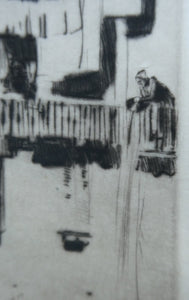 Lionel Arthur Lindsay Australian Artist 1920s Drypoint Old Bridge at Sospel