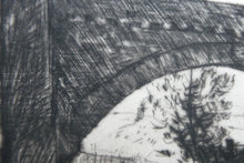 Load image into Gallery viewer, Lionel Arthur Lindsay Australian Artist 1920s Drypoint Old Bridge at SospelLionel Arthur Lindsay Australian Artist 1920s Drypoint Old Bridge at Sospel
