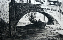 Load image into Gallery viewer, Lionel Arthur Lindsay Australian Artist 1920s Drypoint Old Bridge at Sospel
