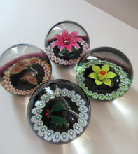 Load image into Gallery viewer, Colin Terris William Manson Set of Four Seasons Caithness Glass Vintage Paperweights 1979
