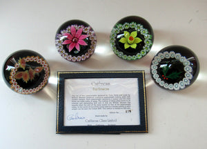 Colin Terris William Manson Set of Four Seasons Caithness Glass Vintage Paperweights 1979