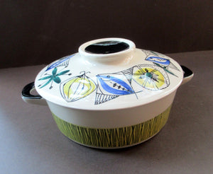 Stavangerflint Norwegian Lidded Serving Dish Bamboo Bambus by Inger Waage