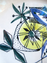 Load image into Gallery viewer, NORWEGIAN Flamingo Open Serving Dish / Skillet with Abstract Fish Design. Bamboo Pattern (Bambus) Designed by Inger Waage
