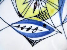 Load image into Gallery viewer, NORWEGIAN Flamingo Open Serving Dish / Skillet with Abstract Fish Design. Bamboo Pattern (Bambus) Designed by Inger Waage
