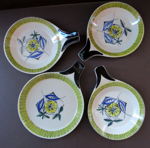 NORWEGIAN Flamingo Open Serving Dish / Skillet with Abstract Fish Design. Bamboo Pattern (Bambus) Designed by Inger Waage