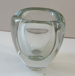 Kaj Franck Usva Glass Vase Made in Finland Dated 1959 Vintage 1950s Glass