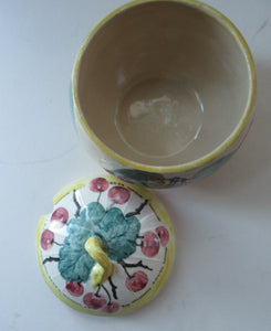 Antique Scottish Pottery. 1920s MakMerry Mak Merry Jam Pot. Cherry Pattern