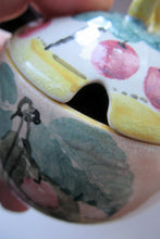 Load image into Gallery viewer, Antique Scottish Pottery. 1920s MakMerry Mak Merry Jam Pot. Cherry Pattern
