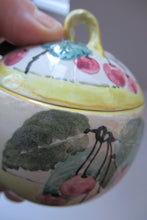 Load image into Gallery viewer, Antique Scottish Pottery. 1920s MakMerry Mak Merry Jam Pot. Cherry Pattern
