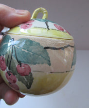 Load image into Gallery viewer, Antique Scottish Pottery. 1920s MakMerry Mak Merry Jam Pot. Cherry Pattern
