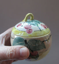 Load image into Gallery viewer, Antique Scottish Pottery. 1920s MakMerry Mak Merry Jam Pot. Cherry Pattern
