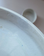 Load image into Gallery viewer, 1920s Mak Merry Scottish Art Pottery Lidded Dish or Powder Bowl Blue with White Prunus
