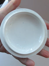 Load image into Gallery viewer, 1920s Mak Merry Scottish Art Pottery Lidded Dish or Powder Bowl Blue with White Prunus
