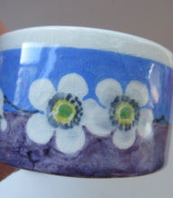 Load image into Gallery viewer, 1920s Mak Merry Scottish Art Pottery Lidded Dish or Powder Bowl Blue with White Prunus
