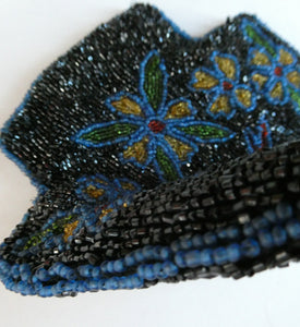 Antique Edwardian Glass Micro Bead Evening Bag with Celluloid Clasp