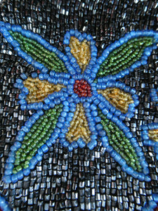 Antique Edwardian Glass Micro Bead Evening Bag with Celluloid Clasp