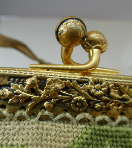 1930s Art Deco Aztec Revival Embroidered Tapesty Evening Bag