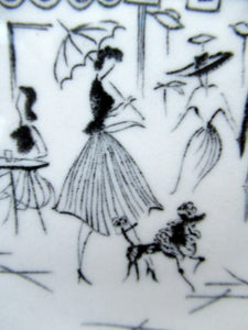 Vintage 1960s Parisienne Pattern Plate by ALFRED MEAKIN. 6 3/4 inches diameter.