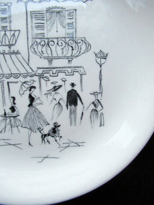 Vintage 1960s Parisienne Pattern Plate by ALFRED MEAKIN. 6 3/4 inches diameter.