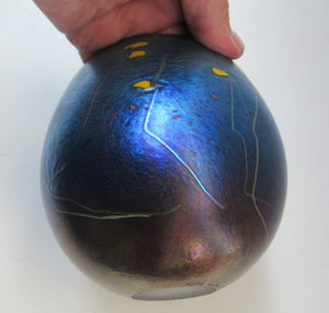 1981 Siddy Langley 1981 British Studio Glass Iridescent Bowl 