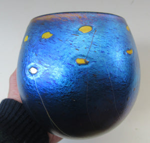 1981 Siddy Langley 1981 British Studio Glass Iridescent Bowl 