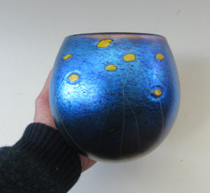 1981 Siddy Langley 1981 British Studio Glass Iridescent Bowl 