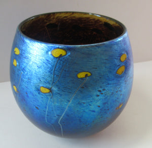 1981 Siddy Langley 1981 British Studio Glass Iridescent Bowl 