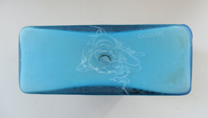 Saaed Golkar Iranian Iran Art Glass Vase. Oblong Blue with Glass Trails