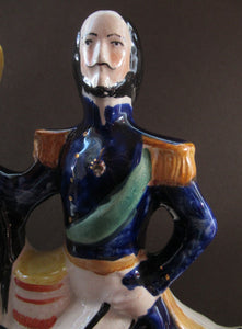 Antique Staffordshire Flatback Figurine. The Duke of Cambridge on Horseback