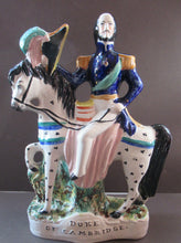 Load image into Gallery viewer, Antique Staffordshire Flatback Figurine. The Duke of Cambridge on Horseback
