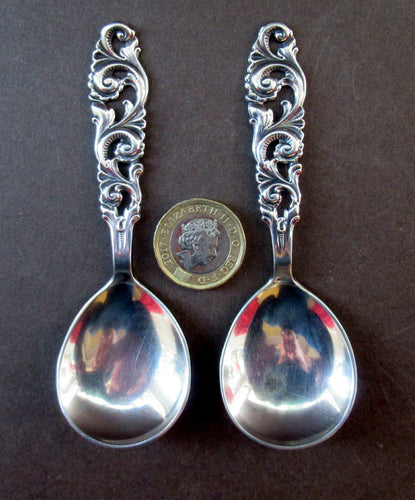 Pair of Brodrene Mylius Tele Pattern Art Nouvean Silver Spoons