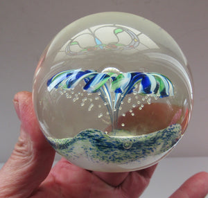 1990s Scottish Magnum Size Paperweight. Harlequin SELKIRK GLASS