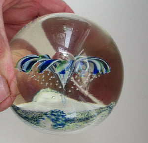 1990s Scottish Magnum Size Paperweight. Harlequin SELKIRK GLASS