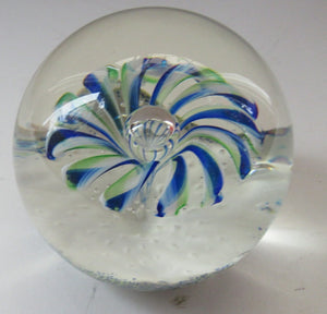 1990s Scottish Magnum Size Paperweight. Harlequin SELKIRK GLASS