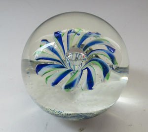 1990s Scottish Magnum Size Paperweight. Harlequin SELKIRK GLASS