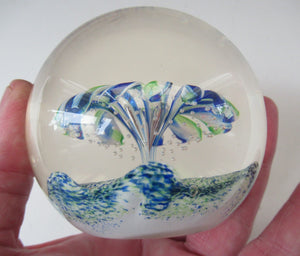 1990s Scottish Magnum Size Paperweight. Harlequin SELKIRK GLASS