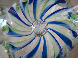 1990s Scottish Magnum Size Paperweight. Harlequin SELKIRK GLASS