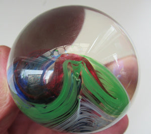 1990s Scottish Selkirk Glass Paperweight Original Sticker