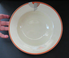 Load image into Gallery viewer, Art Deco 1930s Royal Doulton Orange Red Tango Pattern Soup Bowls or Dishes
