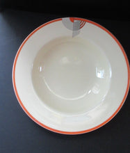 Load image into Gallery viewer, Art Deco 1930s Royal Doulton Orange Red Tango Pattern Soup Bowls or Dishes
