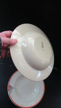 Load image into Gallery viewer, Art Deco 1930s Royal Doulton Orange Red Tango Pattern Soup Bowls or Dishes
