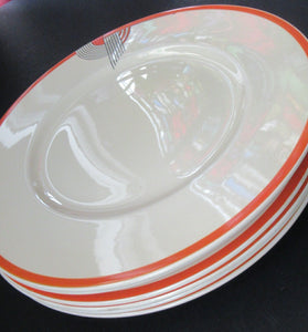 Royal Doulton 1930s Orange Tango Dessert Plates 9 1/2 inches