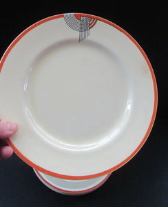 Royal Doulton 1930s Orange Tango Dessert Plates 9 1/2 inches