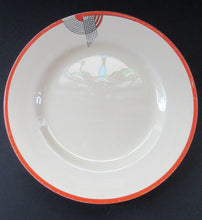 Load image into Gallery viewer, Stylish Geometric ROYAL DOULTON Orange &amp; Black TANGO Pattern Dessert Plates. 9 1/2 inches
