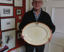 Load image into Gallery viewer, Massive Royal Doulton Orange Tango 1930s Art Deco Serving Platter
