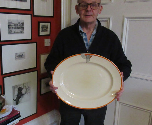 Massive Royal Doulton Orange Tango 1930s Art Deco Serving Platter