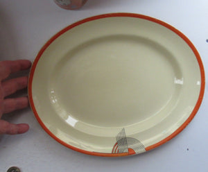 Large Royal Doulton Orange Tango 1930s Art Deco Serving Platter